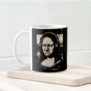 Taza De Café Mona Lisa Cara de Bajo Amantes de la Música DJs
