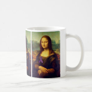 Taza De Café Mona Lisa Con Cinta Púrpura