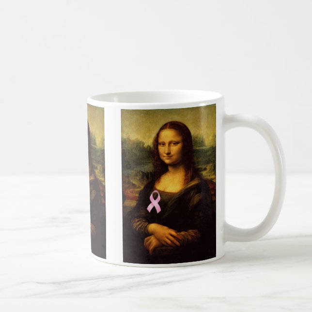 Taza De Café Mona Lisa Con Cinta Rosa (Derecha)