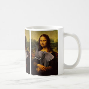 Taza De Café Mona Lisa Con Elefante