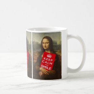 Taza De Café Mona Lisa Mantiene La Calma Y Sonríe