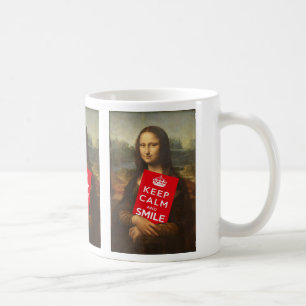 Taza De Café Mona Lisa Mantiene La Calma Y Sonríe