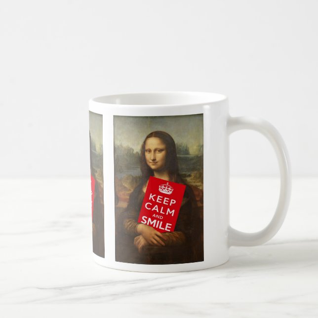 Taza De Café Mona Lisa Mantiene La Calma Y Sonríe (Derecha)