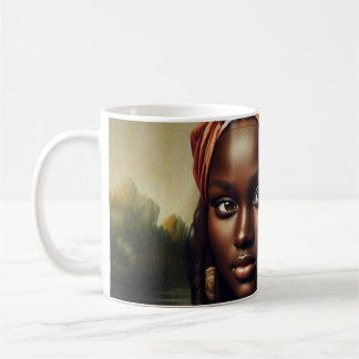 Taza De Café Mona Lisa Negra Reimaginada Impresión de Arte – Af