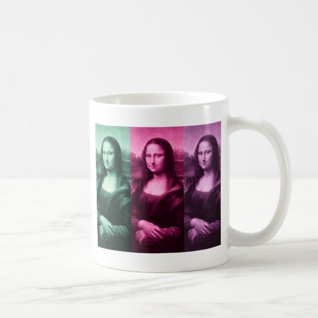 Taza De Café Mona Lisa Púrpura Rosa Verde (Derecha)