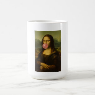 Taza De Café Mona Lisa Soplando Goma Rosa