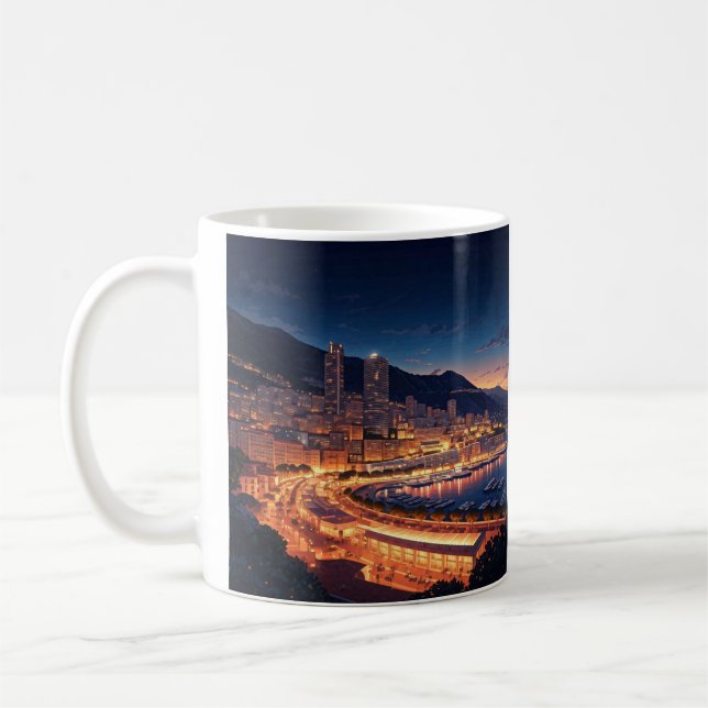 Taza De Café Mónaco Monte Carlo de noche (Izquierda)