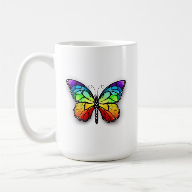 Taza De Café Monarca de mariposa arcoiris (Izquierda)