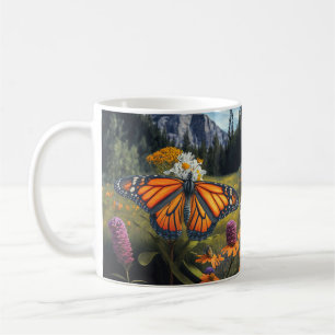 Taza De Café Monarca Mariposa Montaña Hermosa Naturaleza prader