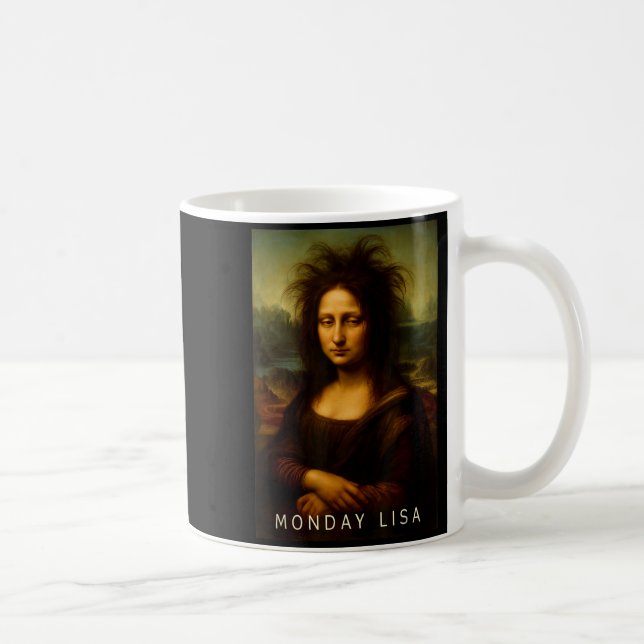 Taza De Café Monday Lisa Disheveled Clic Art Parody Week Start  (Derecha)