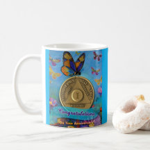 Moneda de 1 año AA Felicitaciones Mariposas