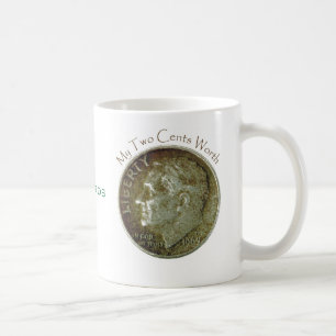 Taza De Café Moneda de diez centavos de la foto