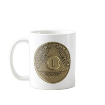 Moneda de medalla de 1 año de sobriedad Feliz aniv