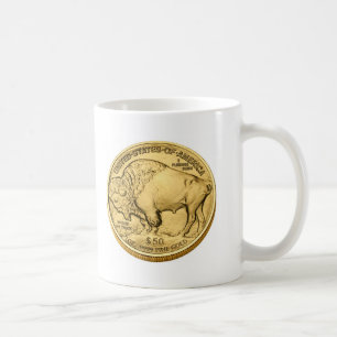 Taza De Café Moneda de oro del lingote del búfalo