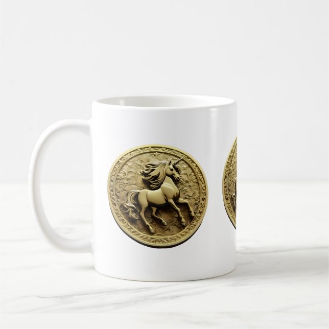 Taza De Café Moneda de oro redondeada de unicornio (Izquierda)