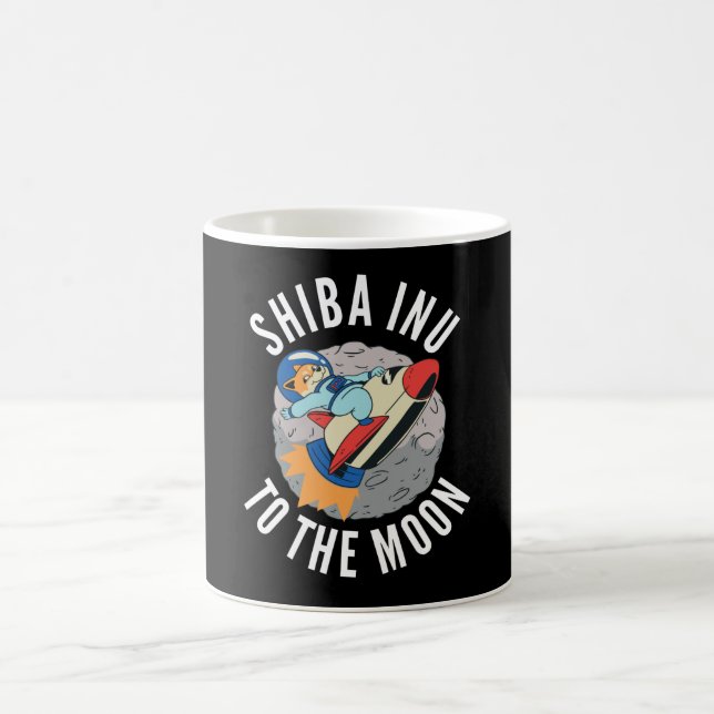 Taza De Café Moneda De Shiba Inu Al Cohete De La Luna (Centro)