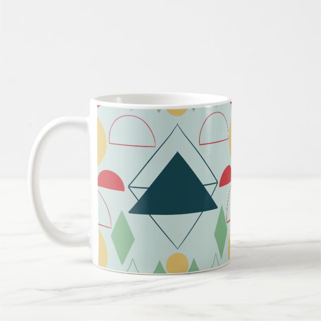 Taza De Café Moneda Geométrica Mod Mid Century (Izquierda)