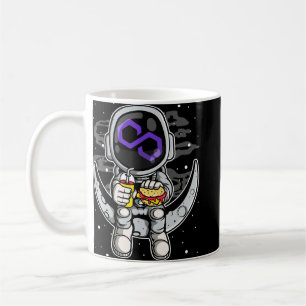 Taza De Café Moneda Mática Del Polígono Astronauta Fastfood A L