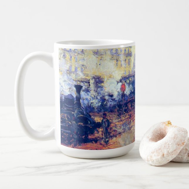 Taza De Café Monet - El puente de Europa, estación de Saint Laz (Con donut)