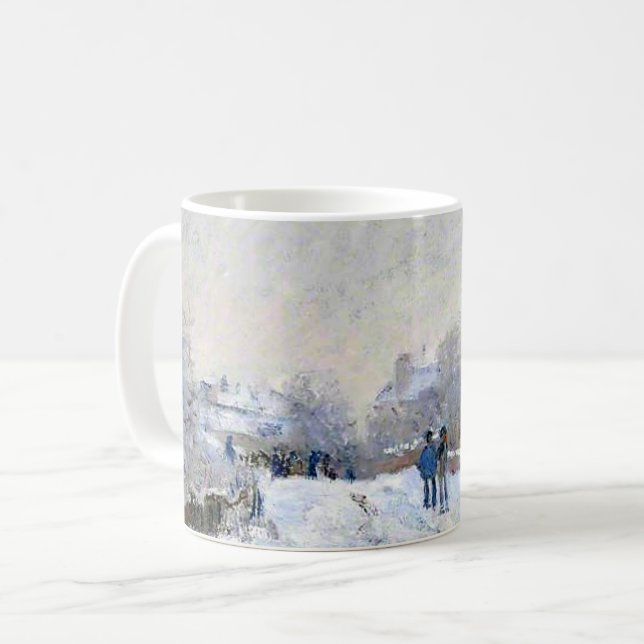 Taza De Café Monet - Escena de nieve en Argenteuil (Anverso izquierdo)
