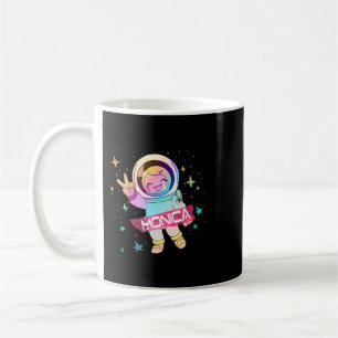 Taza De Café MONICA 2Adorable nombre chica con astronauta lindo
