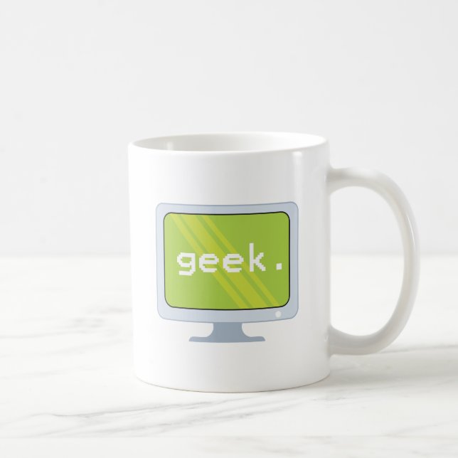 Taza De Café monitor de computadora geek texto (Derecha)