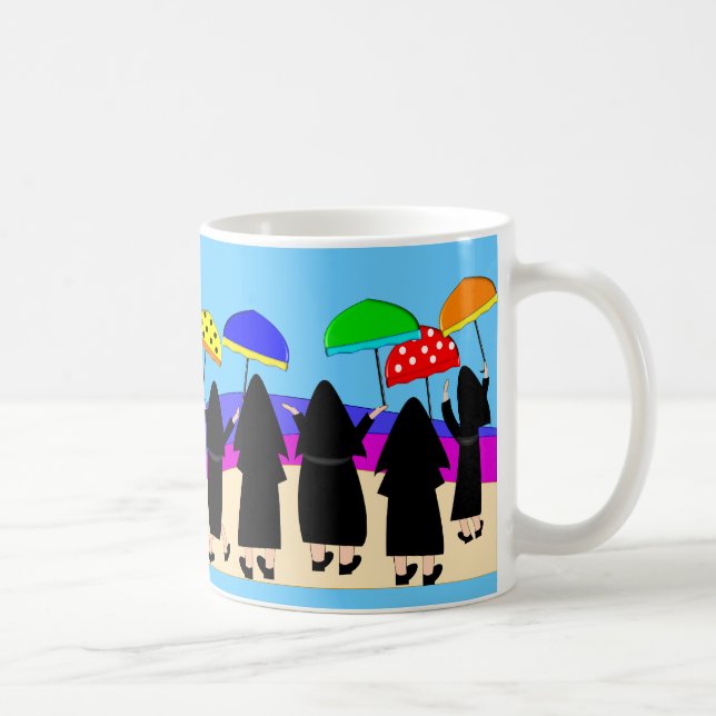 Taza De Café Monjas con paraguas "esperando lluvia" (Derecha)