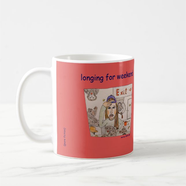 Taza De Café Monkey Office (longing for weekend) (Izquierda)