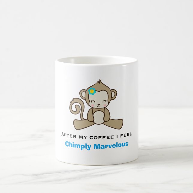 Taza De Café Monkey Pun Cute Kawaii Funny (Centro)