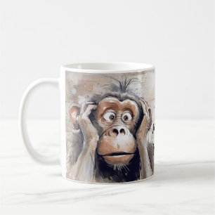 Taza De Café Monkey Quirky Crazy Personalizado
