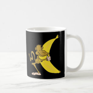 Taza De Café mono abrazando plátano