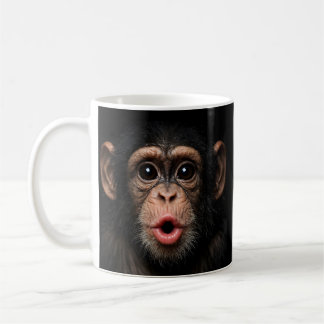 Taza De Café Mono Carita de Bebé Chimpancé Adorable Cara de Ani
