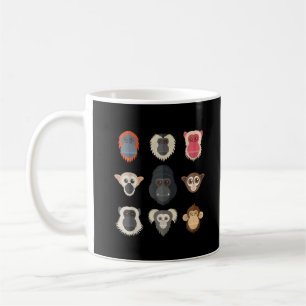 Taza De Café Mono Chimpancé Gorila Mono Araña Ardilla M
