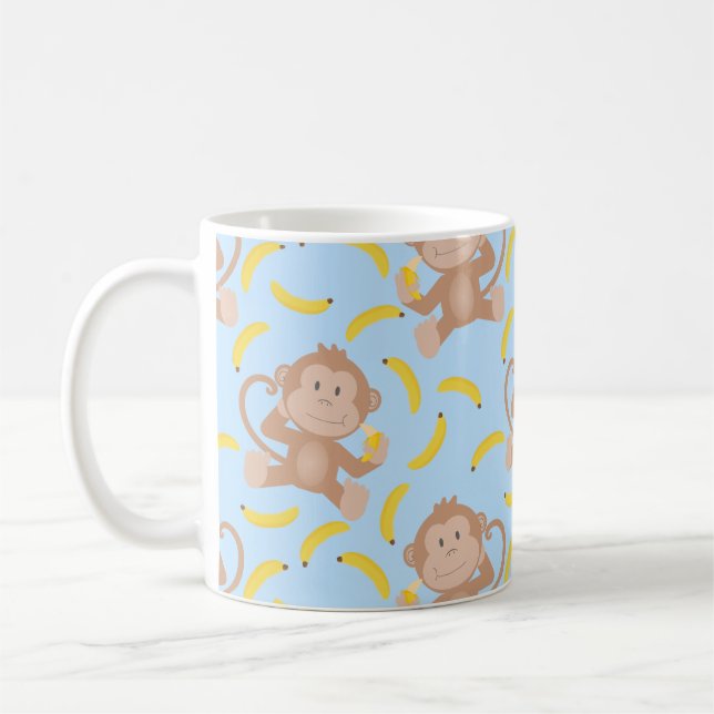Taza De Café Mono comiendo banana azul (Izquierda)