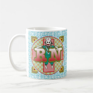 Taza De Café Mono de calcetín Enfermera RN