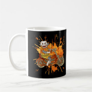 Taza De Café Mono de calcetín motociclista