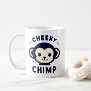 Taza De Café Mono de minimalismo chimpancé y descarado