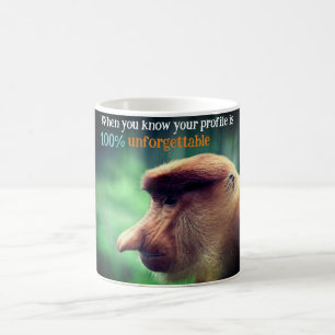 Taza De Café Mono de proboscis divertida