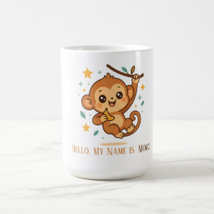 Taza De Café Mono de rebote de plátano personalizado lindo anim