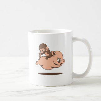 Taza De Café Mono del bebé (que va al revés en un cerdo)