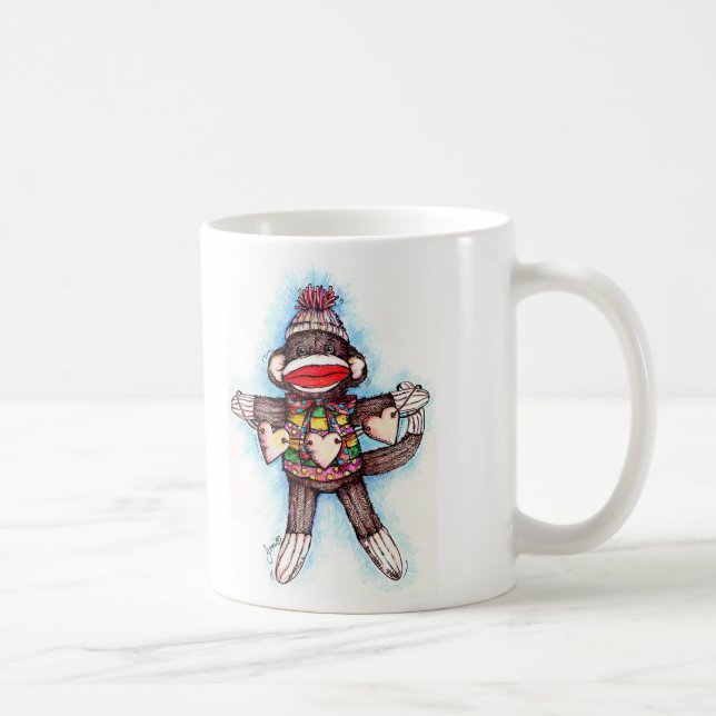 Taza De Café Mono del calcetín - estupideces (Derecha)