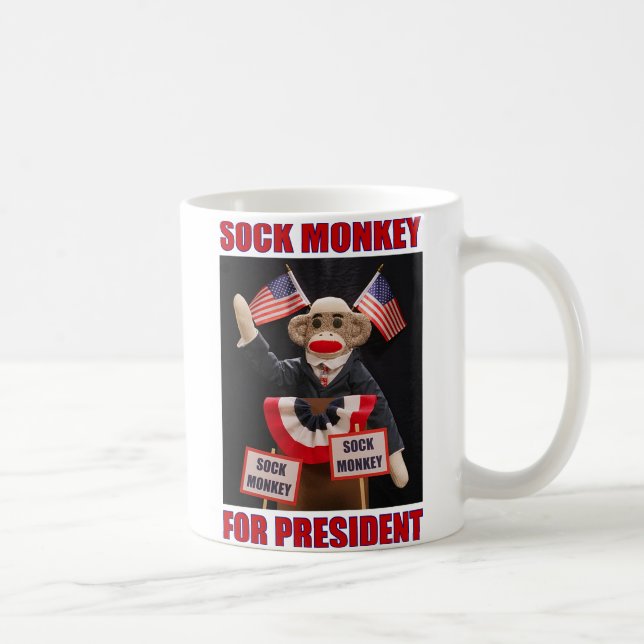 Taza De Café Mono del calcetín para presidente Mug (Derecha)