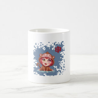 Taza De Café Mono del zodíaco japonés Kawaii - Año del mono