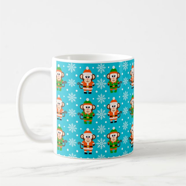 Taza De Café Mono divertido de Navidad (Izquierda)