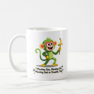 Taza De Café Mono Divertido Gráfico de Ver y Hacer