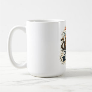 Taza De Café Mono divertido humano moderno en Smartphone Redes