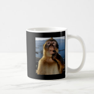 Taza De Café Mono Divertido Pensando Meme Simio Curioso Rotura 