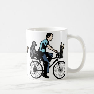 Taza De Café Mono en la bici