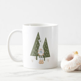 Taza De Café Mono Escandinavo Lindo Pájaro Pinos