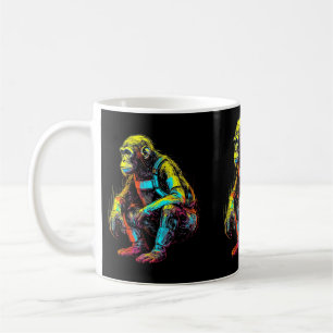 Taza De Café Mono Fanatsy Chimpanzee Colorful Art Animal Mot